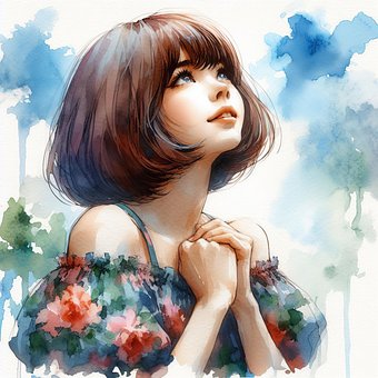 Ai Generado, Niña, Cuadro, Primavera