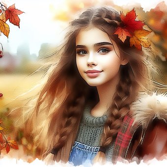 Chica, Chica Joven, Acuarela, Arte