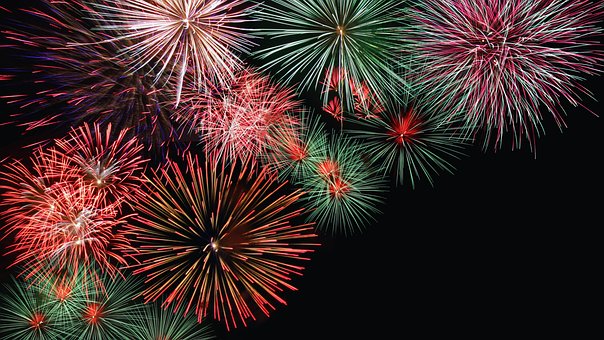 Neujahr, 2024, Feuerwerk, Feier