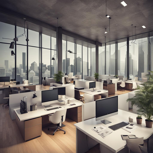 Free ai generated building workplace illustration
