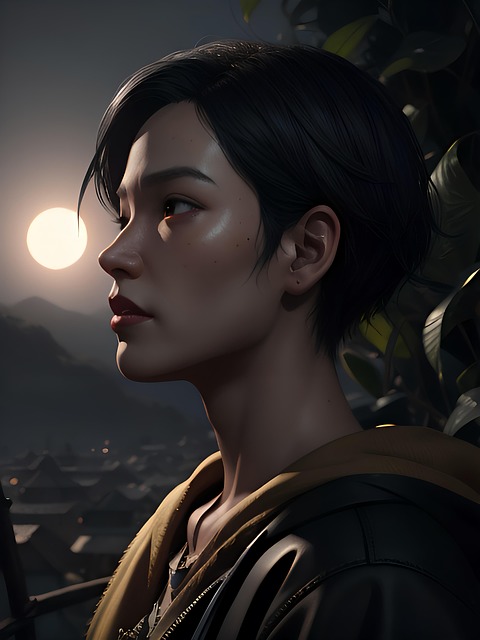 Free ai generated moon girl illustration