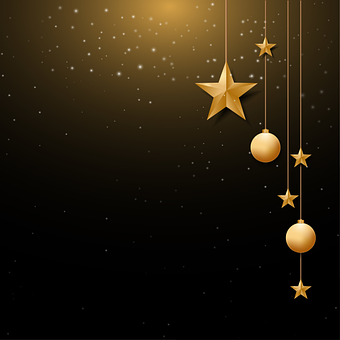 Free Gold Star Christmas illustration and picture