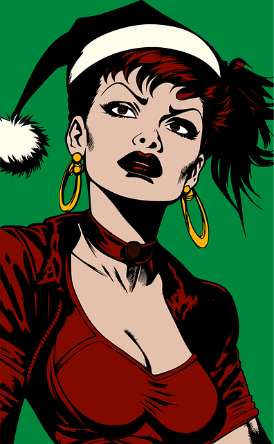 Free ai generated woman santa hat vector