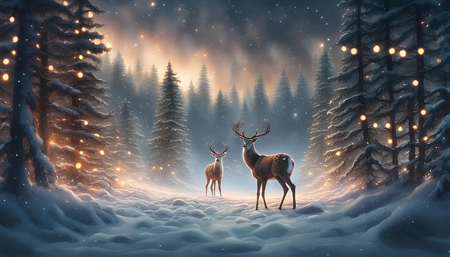 Download free HD stock image of Ai Generated Deer Free ai generated deer forest illustration