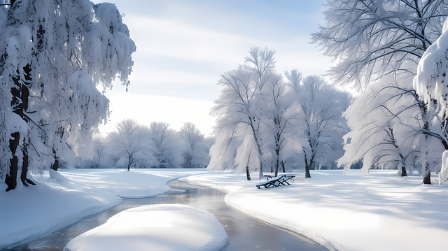 Download free HD stock image of Ai Generated Winter Free ai generated winter landscape illustration