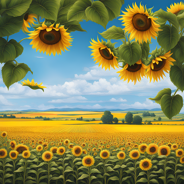 Free sunflower flower plant illustration