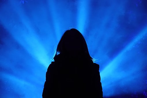 Lichtstrahlen, Schatten Einer Frau