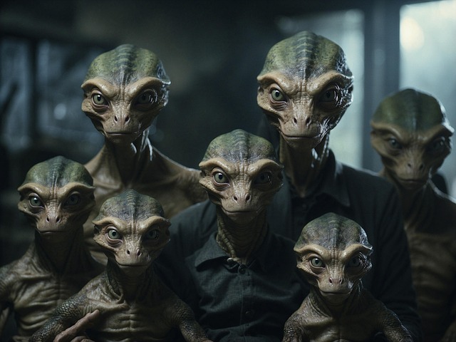 Free ai generated aliens space illustration
