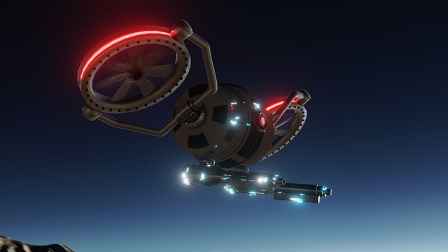 Free quadrocopter drone robot illustration