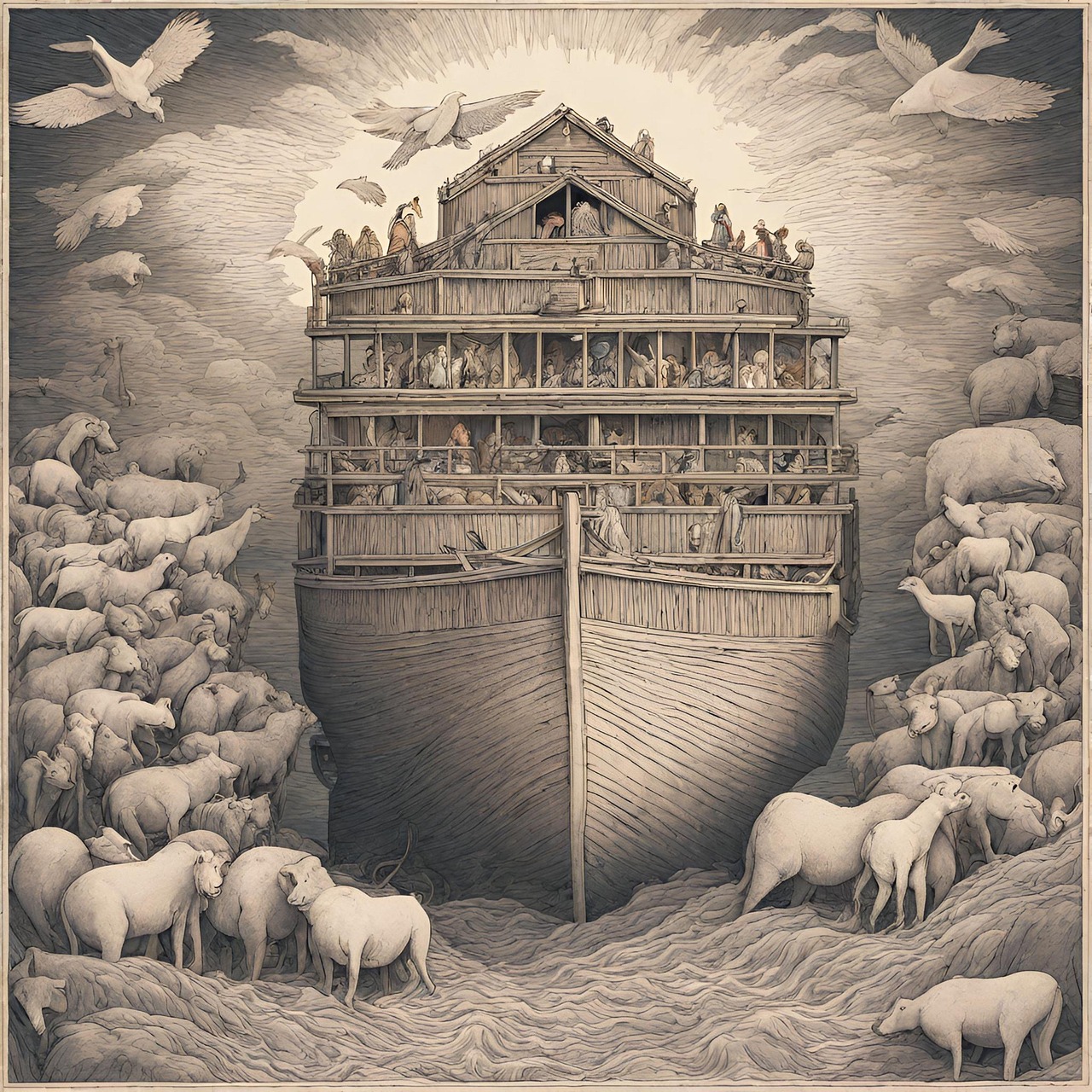Download Ai Generated Noahs Ark Noahs Ark Story Royalty Free Stock