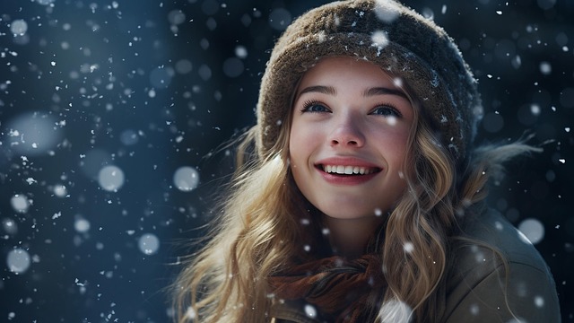 Inverno, Homem, Mulher, Neve, Natal