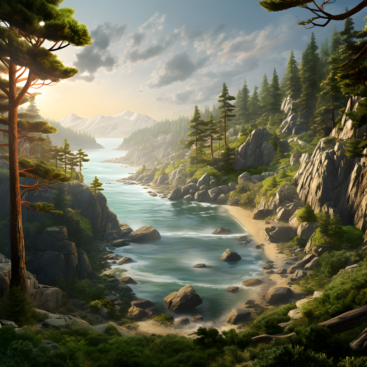 Download River, Nature, Landscape. Royalty-Free Stock Illustration ...