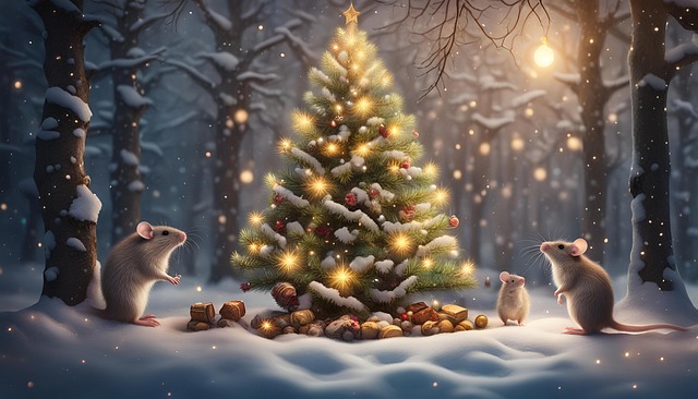 Download free HD stock image of Ai Generated Mice Free ai generated mice christmas tree illustration