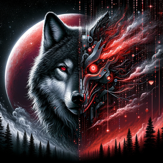 Download free HD stock image of Wolf Robot Free wolf robot moon illustration