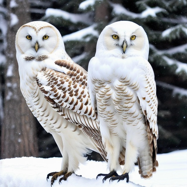 Free ai generated snowy owls owls illustration