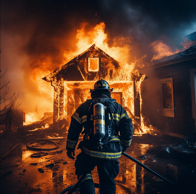 Free ai generated firefighter fire illustration