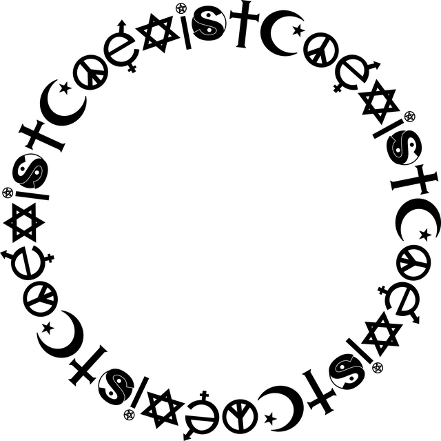 Free coexist religions peace vector