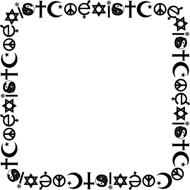 Free coexist religions peace vector