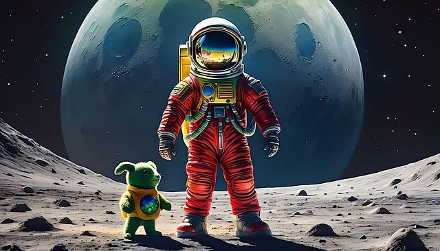 Free kids spacesuit art illustration