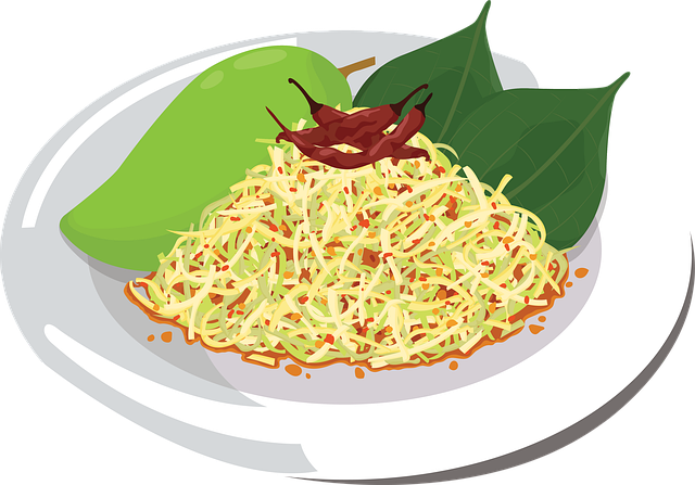 Download free HD stock image of Spicy Mango Salad Mango Free spicy mango salad mango lanna food illustration
