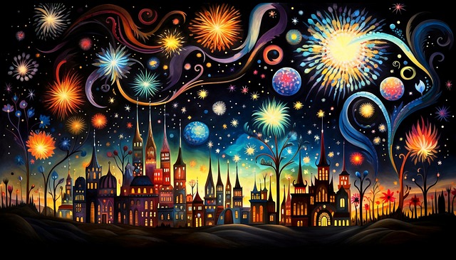 Free ai generated new year cityscape illustration