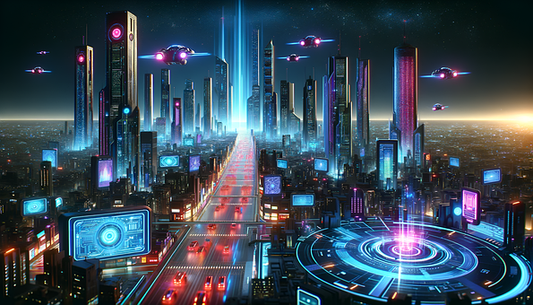 Free City Futuristic City illustration and picture