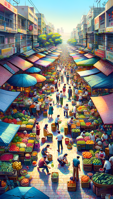 Free Street Street Market illustration and picture