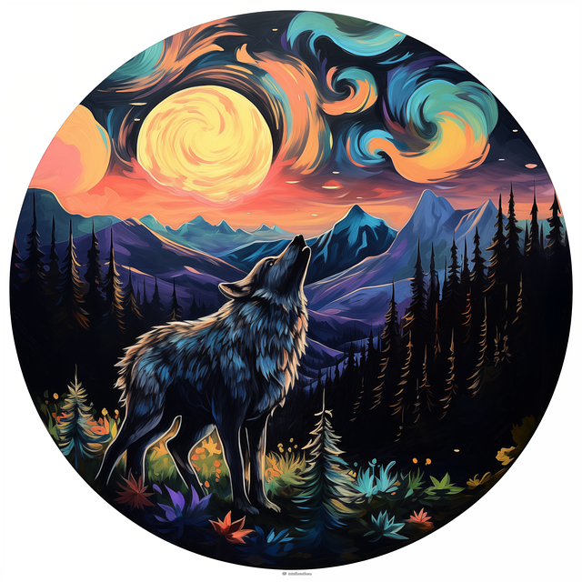 Free ai generated wolf animal illustration