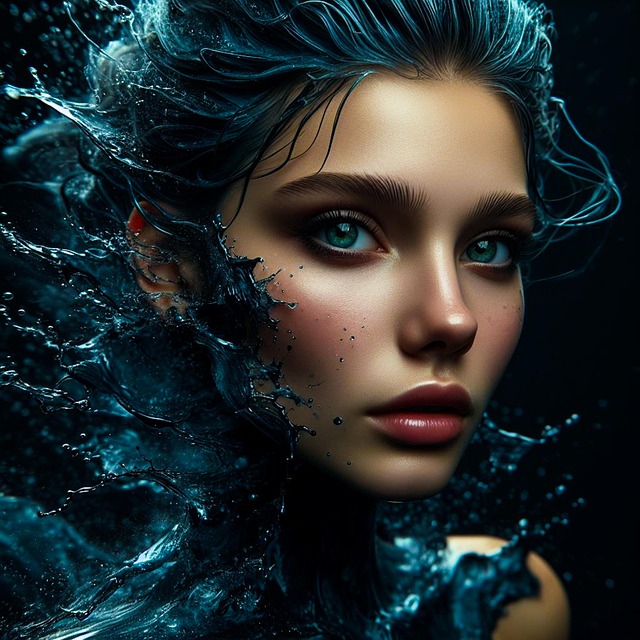 Free ai generated underwater woman illustration