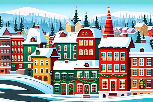 Jul, Baggrund, Design, Hus, Tegneserie