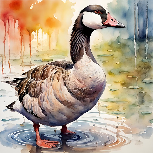 Download free HD stock image of Ai Generated Goose Free ai generated goose rain illustration