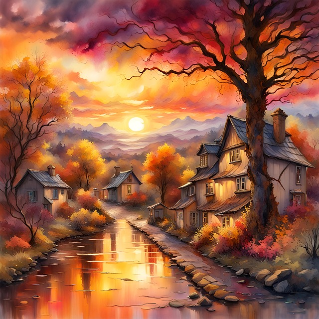 Free ai generated hamlet nature illustration