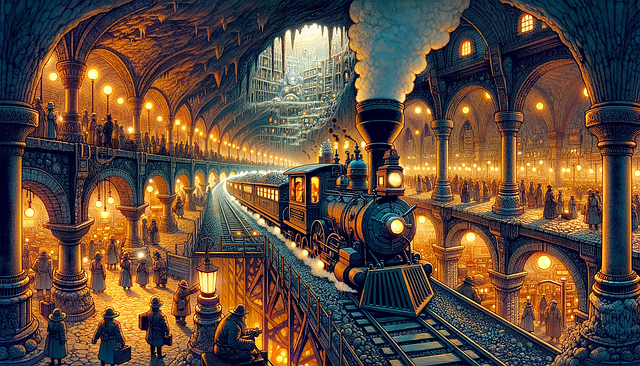 Free ai generated train fantasy illustration