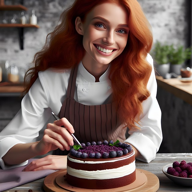 Free ai generated woman cake illustration
