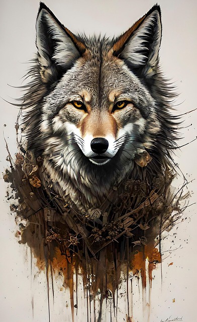 Download free HD stock image of Ai Generated Wolf Free ai generated wolf canine illustration
