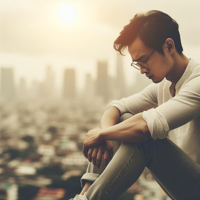 Free ai generated man reflection illustration