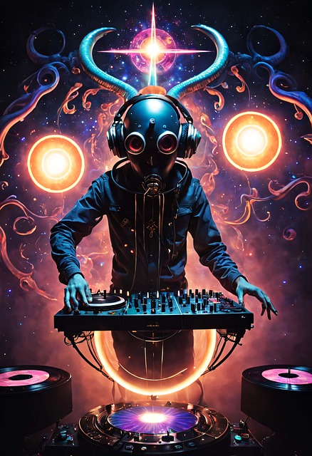 Free dj monster turntable illustration