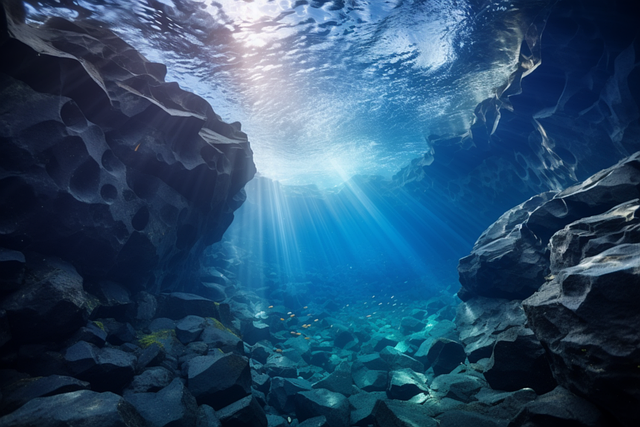 Free ai generated underwater cave illustration