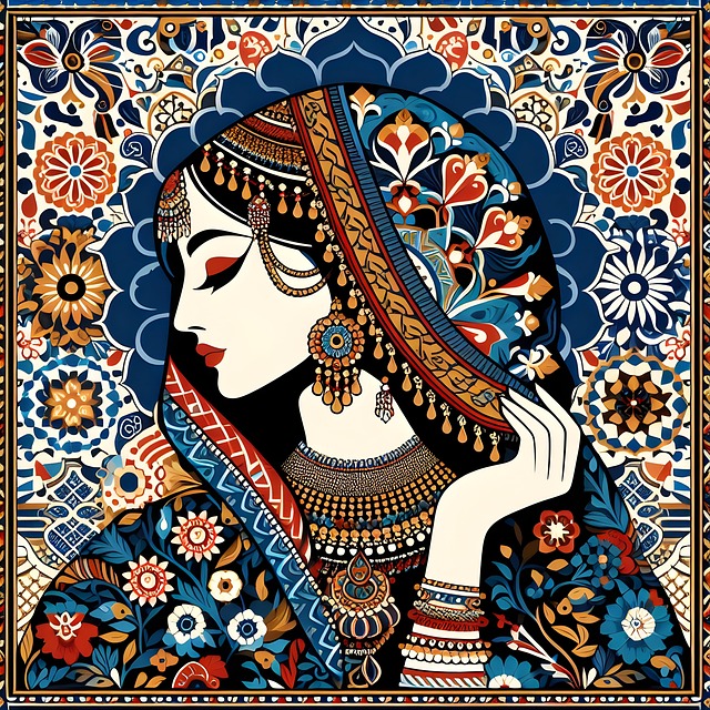 Free ai generated mughal woman illustration