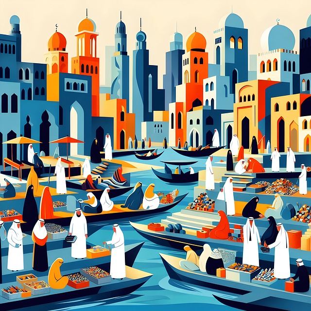 Free ai generated islam market illustration