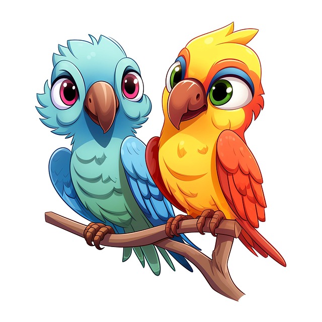 Free ai generated parrots birds illustration