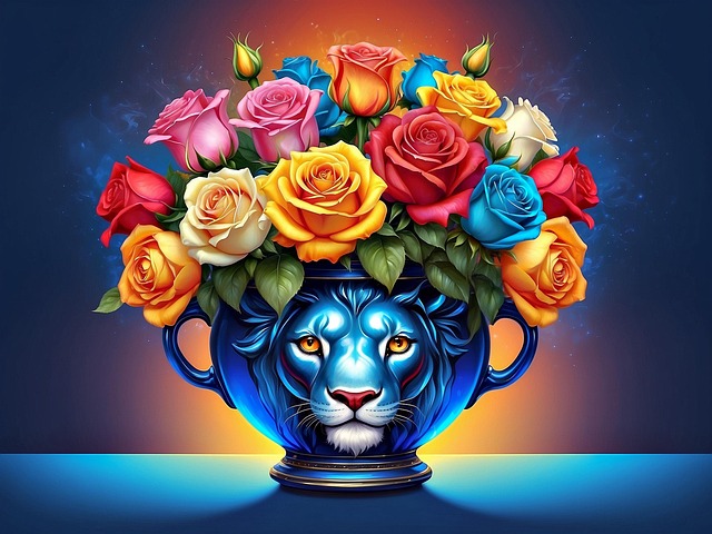 Free ai generated roses vase illustration