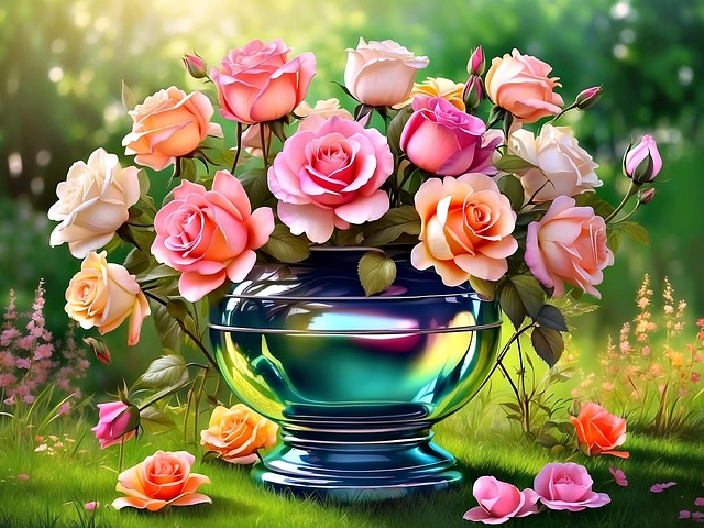 Free ai generated nature roses illustration