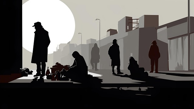 Free ai generated streets homeless illustration
