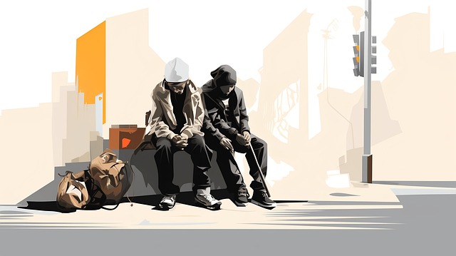 Free ai generated homeless people illustration