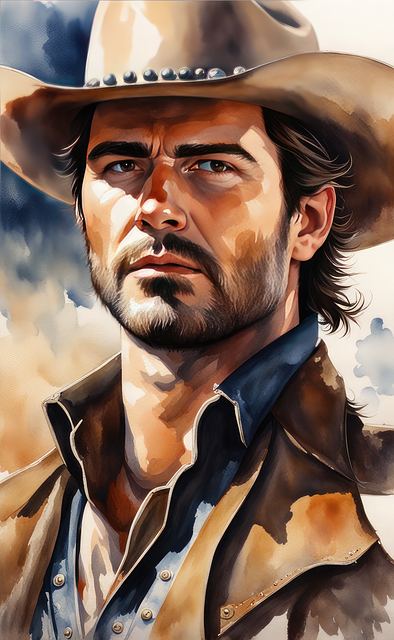 Download Ai Generated, Man, Cowboy. Royalty-Free Stock Illustration
