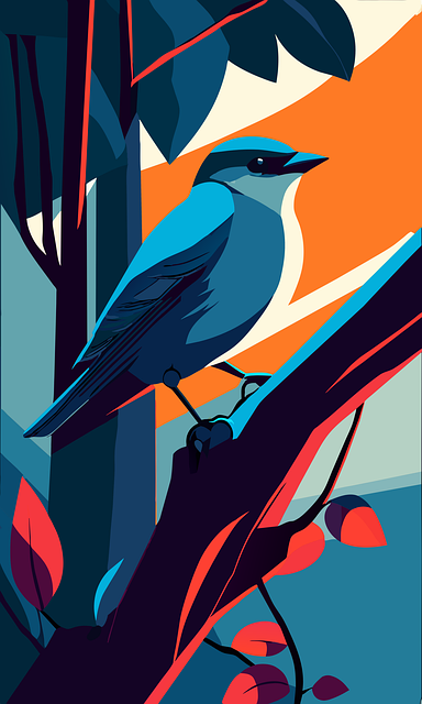 Free Ai Generated Blue Bird illustration and picture