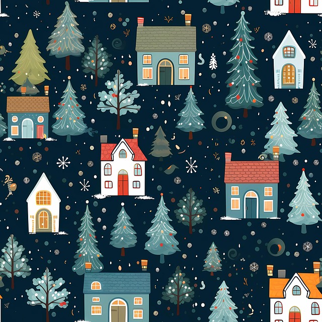 Free ai generated houses pattern illustration