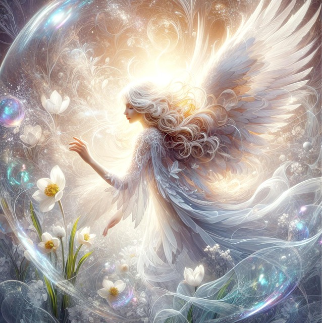 Download Ai Generated, Angel, Flowers. Royalty-Free Stock Illustration ...