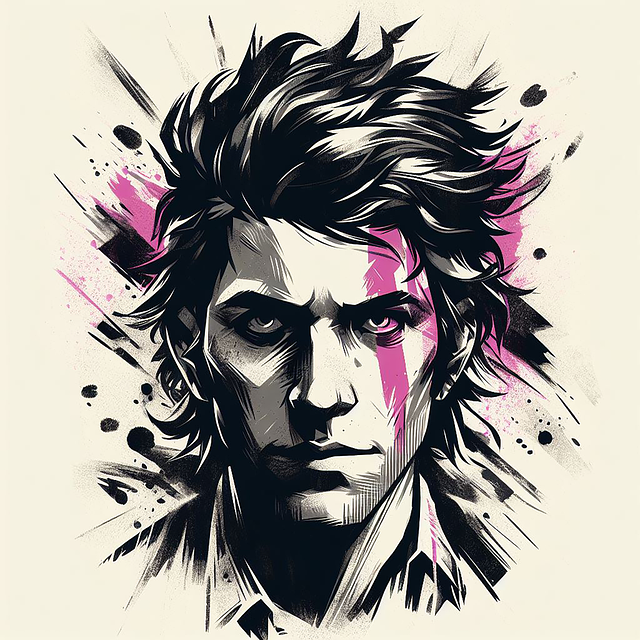 Free ai generated man gothcore illustration